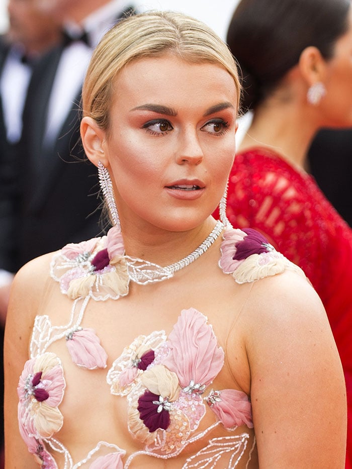 Tallia Storm in a Marco Maria floral embroidered gown at the 2018 Cannes Film Festival Opening Ceremony