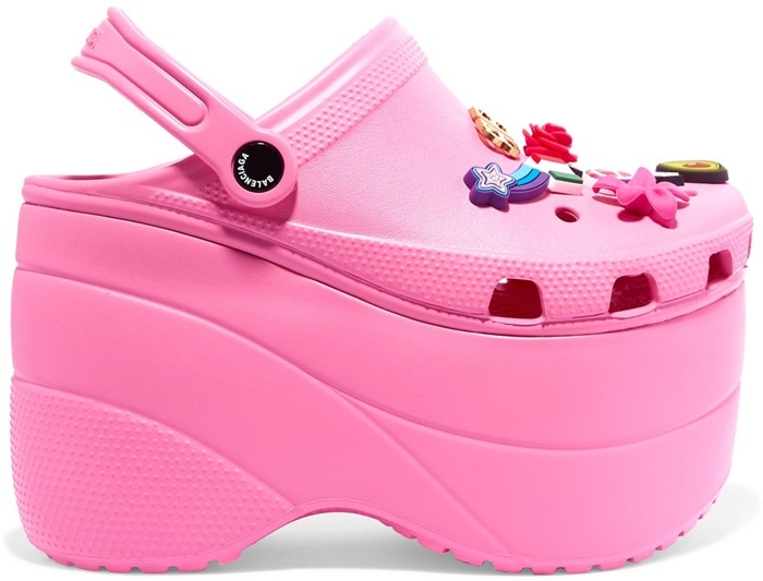 Pink Embellished Rubber Platform Sandals