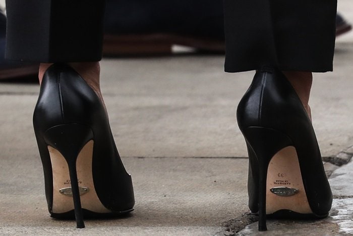 Meghan Markle rocking Sarah Flint's Perfect pointed toe pumps