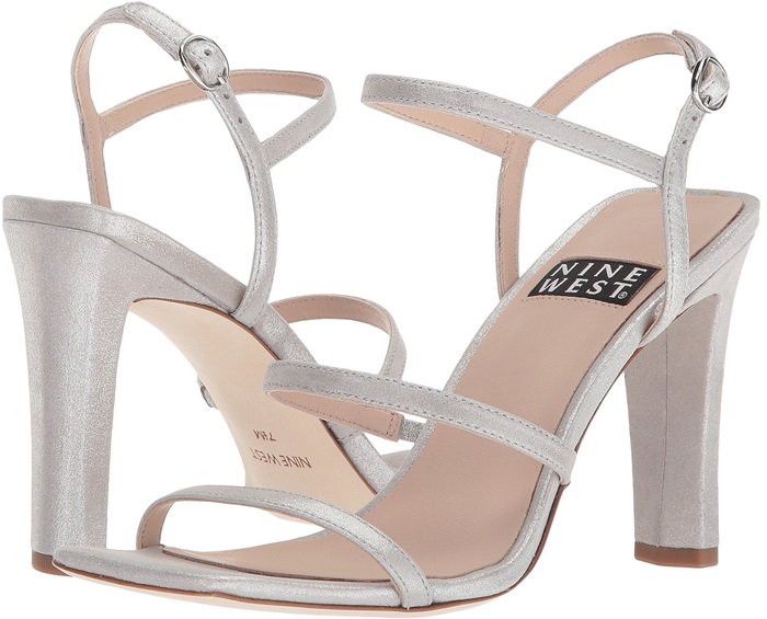 Nine West 40th Anniversary Capsule Collection Gabelle Sandals Silver Metallic