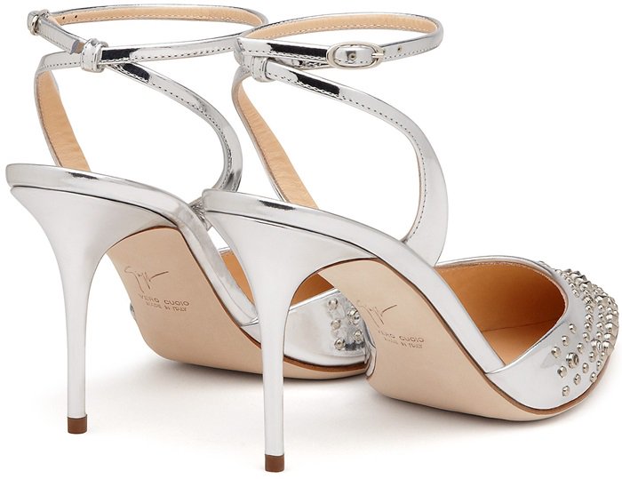 Silver Metallic Studded Kaley Pumps