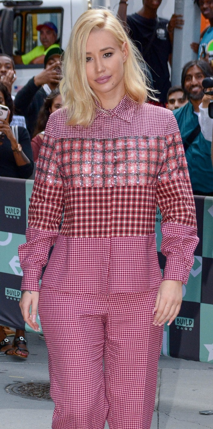 Iggy Azalea in Fendi's houndstooth-patterned pants