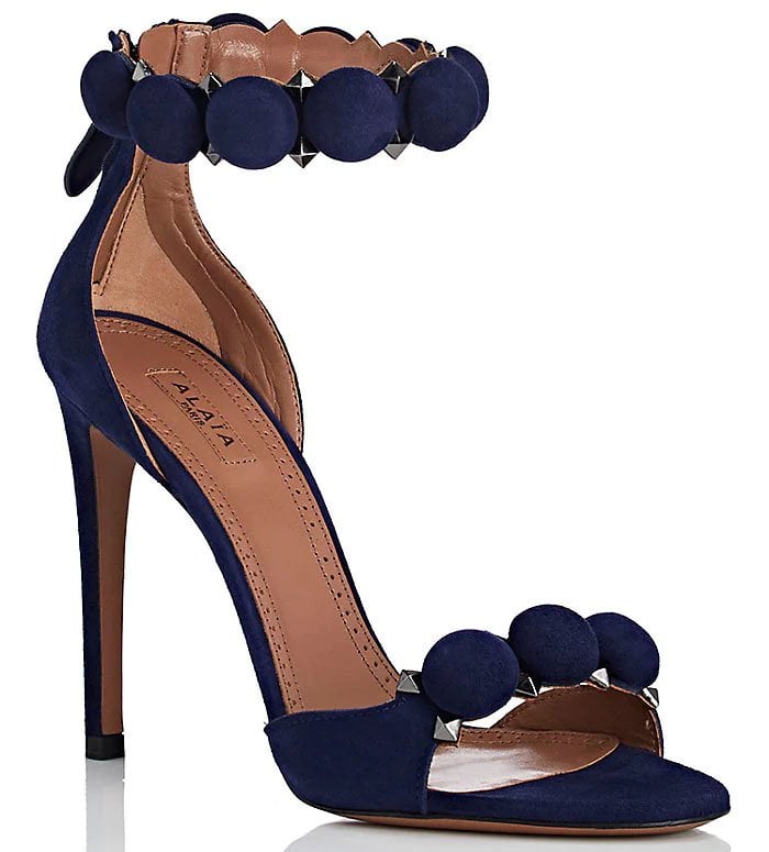 Alaïa'Bombe' Sandals in Navy Suede