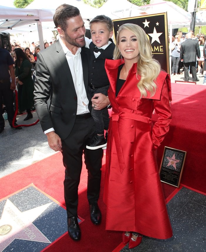 Carrie Underwood was joined by her husband Mike Fisher and their 3-year-old son, Isaiah