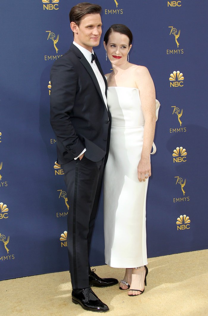 Matt Smith and Claire Foy at the 2018 Emmy Awards held at the Microsoft Theater in Los Angeles on September 17, 2018