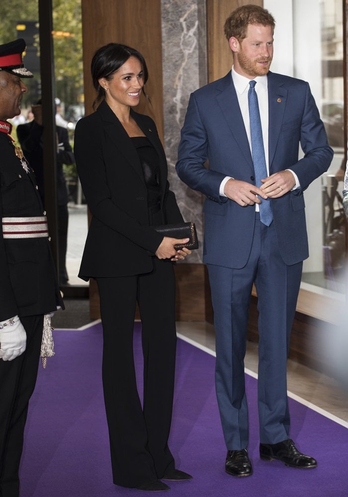 Meghan Markle wearing straight-legged Serge trousers from Altuzarra