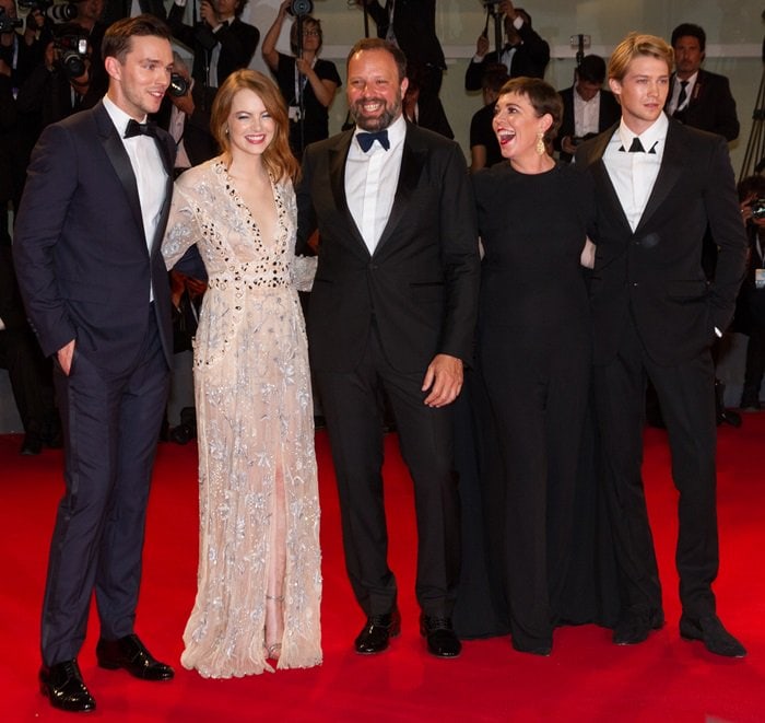 Joe Alwyn, Nicholas Hoult, Olivia Colman, Emma Stone, Yorgos Lanthimos