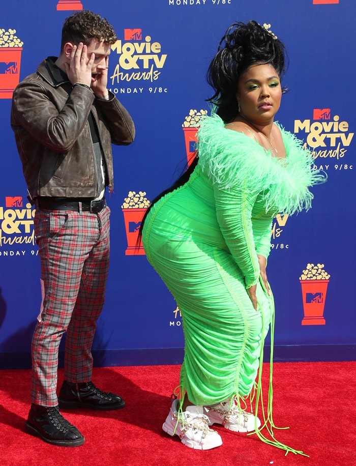 Lizzo and Bazzi having fun at the 2019 MTV Movie TV Awards