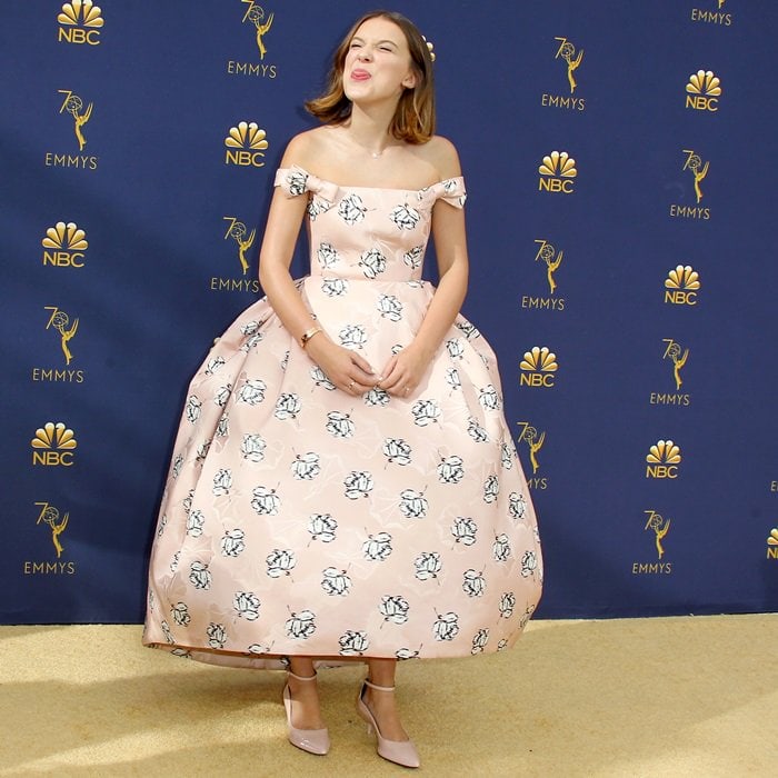 Millie Bobby Brown was all dolled up for the 2018 Emmy Awards held at the Microsoft Theater in Los Angeles on September 17, 2018