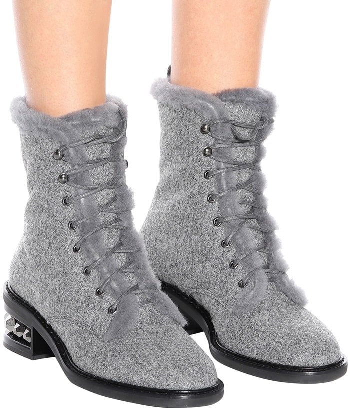 Nicholas Kirkwood simplifies winter dressing, updating its cult-classic biker boot with textural effect to create the Suzi silhouette for Fall '18