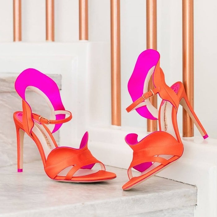 Sophia Webster Red Magenta Lucia Satin Sandals