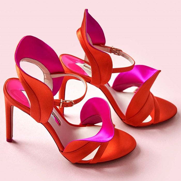 Sophia Webster Red Magenta Lucia Satin Sandals