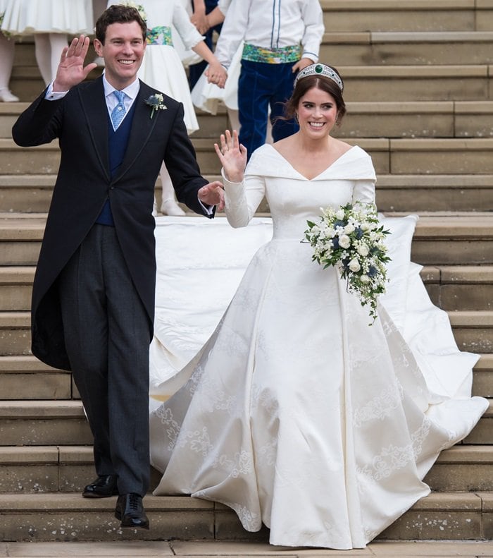 Princess Eugenie of York donned an elegant gown by Peter Pilotto and Christopher De Vos
