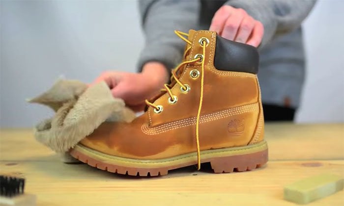 Wiping down your Timberlands with a water-based cleanser ensures a deeper clean without damaging the material