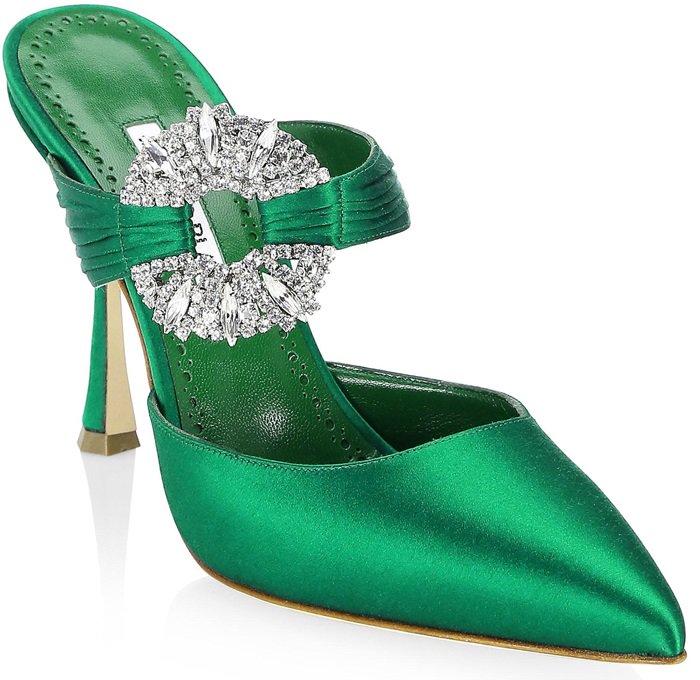 Manolo Blahnik Maidugur 105 Satin Mules