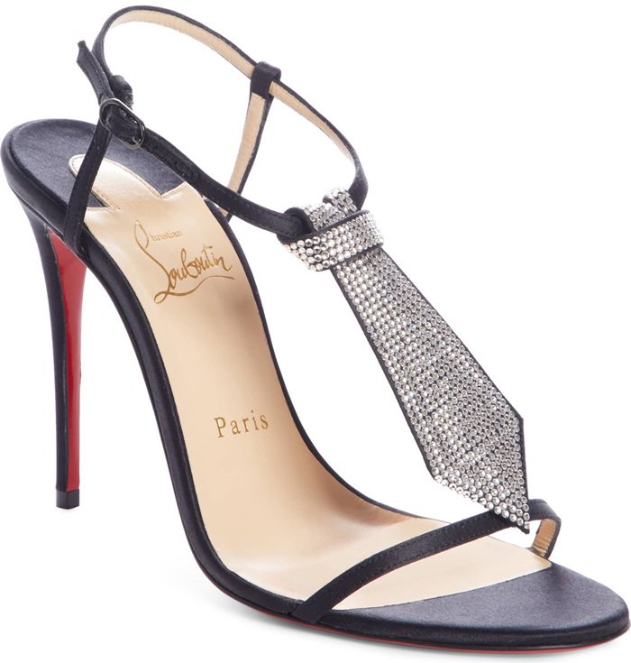 T Cab Tie Crystal-Embellished Sandals