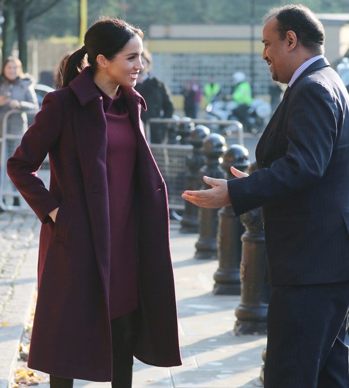 Meghan, Duchess of Sussex visits the Hubb Community Kitchen to see how the funds raised by Together: Our Community Cookbook are making a difference at the Al Manaar community center located in North Kensington in London, England, on November 21, 2018