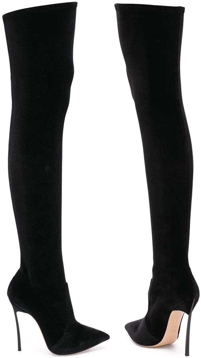 Black Casadei Pointed Over the Knee Boots