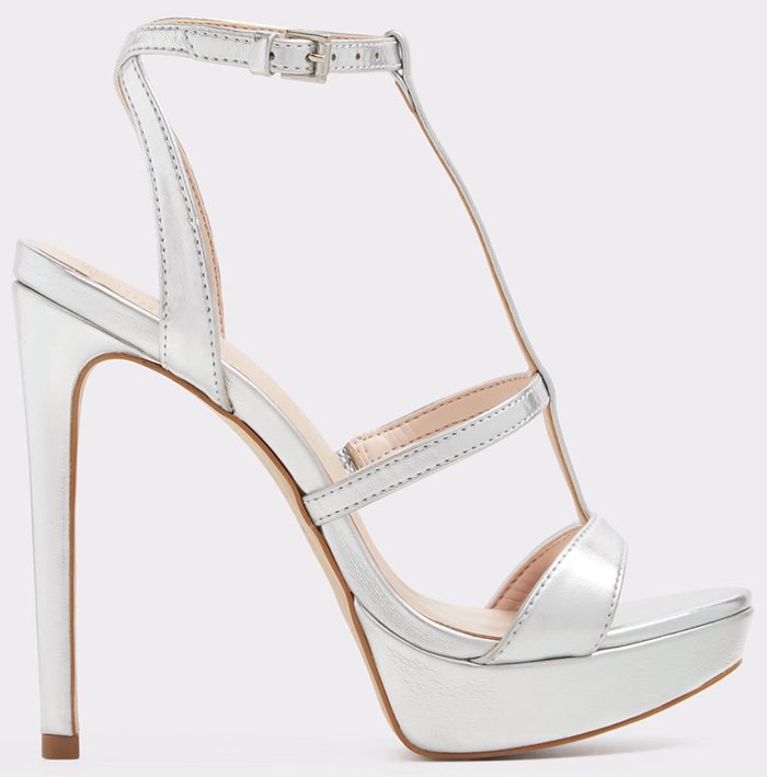 Silver Metallic Leventer Platform Sandals