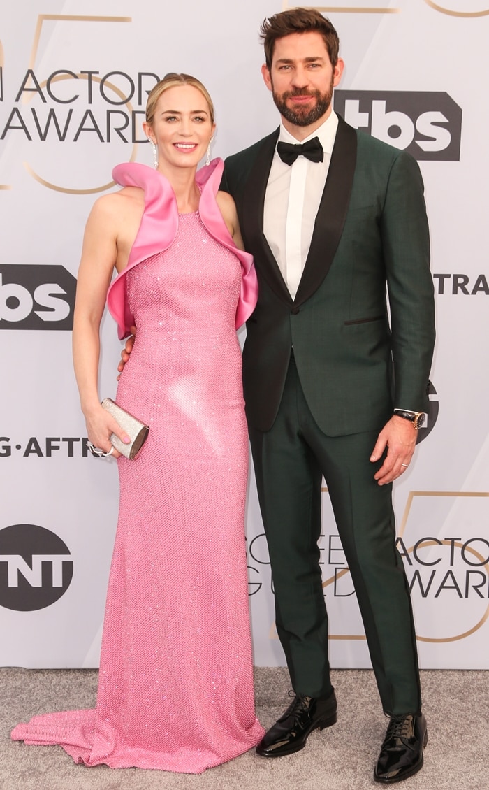 Emily Blunt and her husband John Krasinski at the 2019 Screen Actors Guild Awards held at the Shrine Auditorium in Los Angeles on January 27, 2019