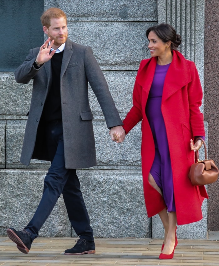 Meghan Duchess of Sussex, Meghan Markle, Prince Harry, Harry Duke of Sussex wowed the crowds as they appeared on their first royal visit of the year in Birkenhead, England, on January 14, 2019