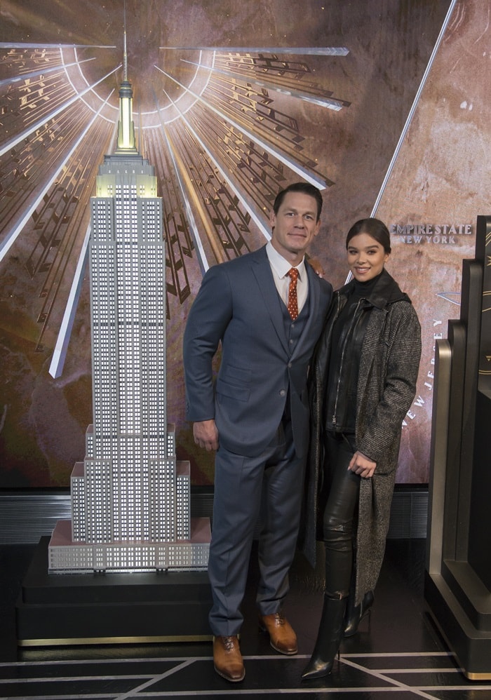 Hailee Steinfeld and her Empire State Building co-star John Cena
