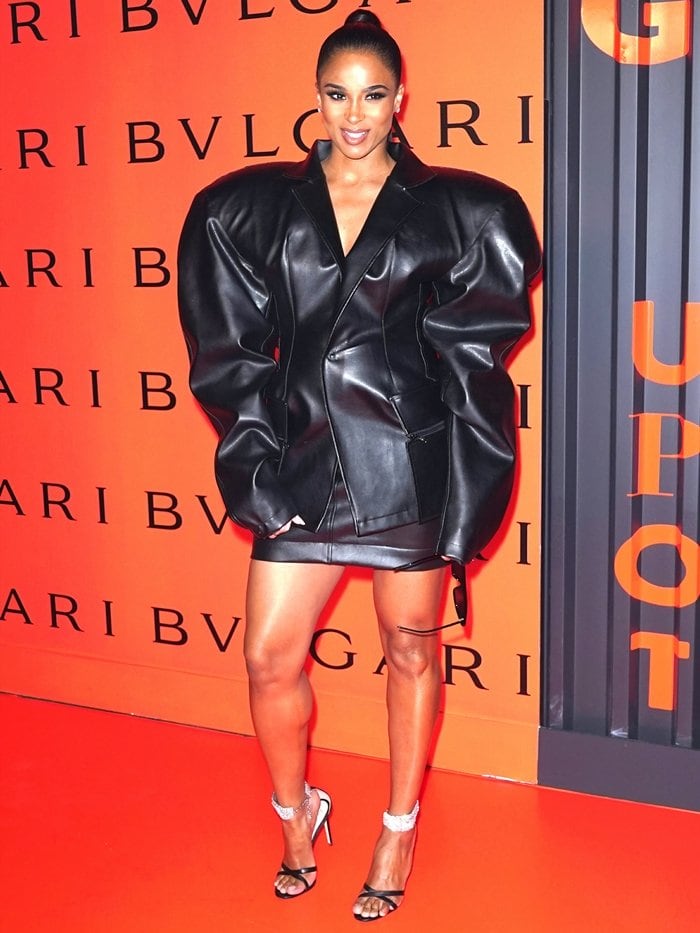 Ciara flaunts her sexy legs while stepping out for Bvlgari B.zero1 Rock Collection Launch