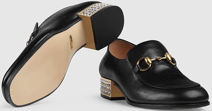 Authentic Gucci shoes feature genuine leather soles with clean edges, precise stamping, and a smooth, refined finish