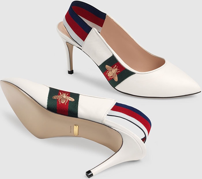 Gucci’s iconic web stripe features muted green and red tones with precise spacing, a detail that counterfeit versions often get wrong