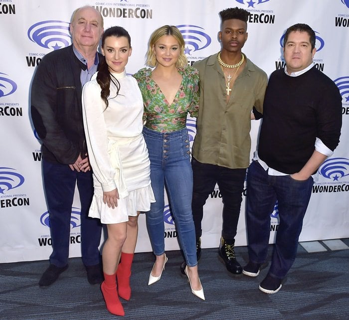 Jeph Loeb, Emma Lahana, Olivia Holt, Aubrey Joseph, and Joe Pokaski represented their Freeform series Cloak Dagger at the 2019 WonderCon held at the Anaheim Convention Center in Anaheim