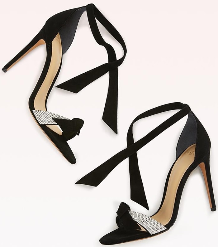 Alexandre Birman suede sandal with crystal-embellished strap