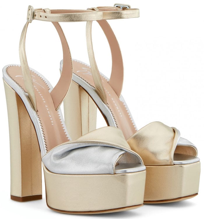 Giuseppe Zanotti Double Betty sandals gold and silver