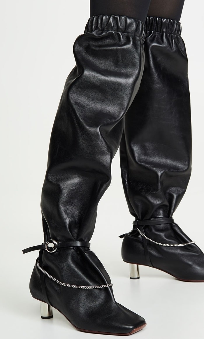 High Heeled Catfish Boots With Chains