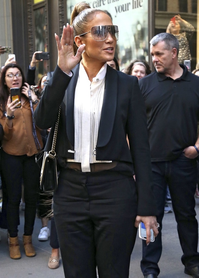 Jennifer Lopez stopped by the SiriusXM radio show The Morning Mash-Up in New York City on April 3, 2019