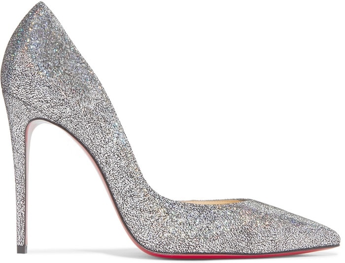 This pump is coated in iridescent metallic flecks that reflect the light in the most glamorous way.