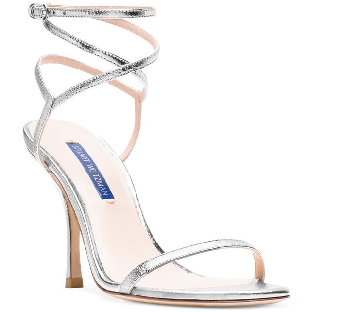 Silver Metallic Merinda Patent Leather Sandals