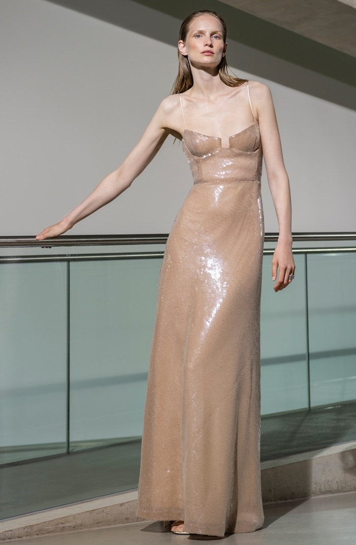 Galvan Phoebe Sequin-Embellished Crepe Gown