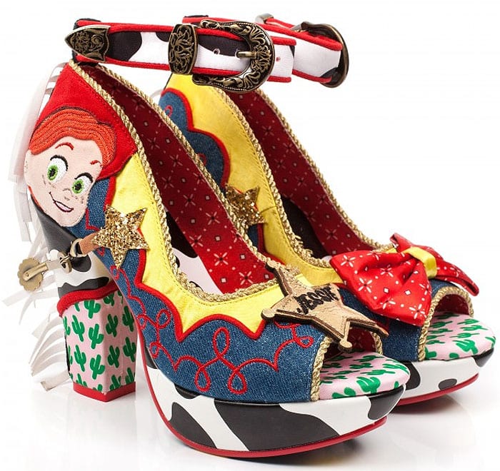 Irregular Choice 'Rootinest Tootinest Cowgirl' Buckled Ankle-Strap Peep-Toe Pumps