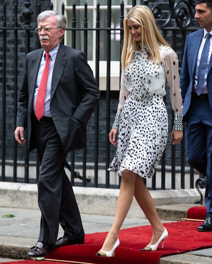 John Bolton and Ivanka Trump at Downing Street to meet PM Theresa May