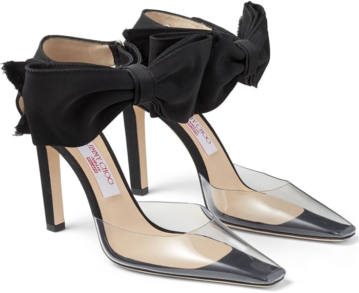 Transparent PVC, angular pointed toes, and oversized grosgrain bows transformed the Jimmy Choo x Ashley Williams Glinda pumps into one of 2019's most distinctive statement heels