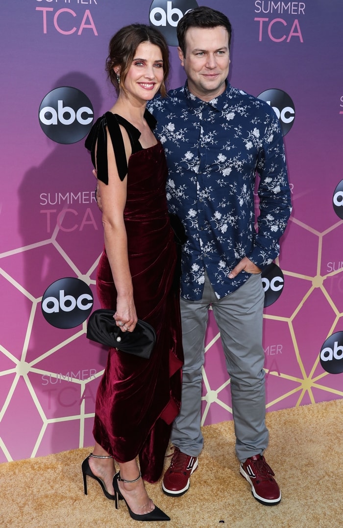 Actress Cobie Smulders and husband/actor Taran Killam arrive at the Disney ABC Television Group TCA Summer Press Tour All-Star Party 2019