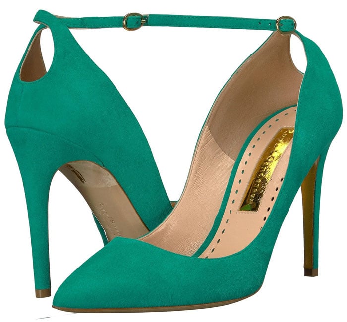 Rupert Sanderson Balance Pumps in Green Suede