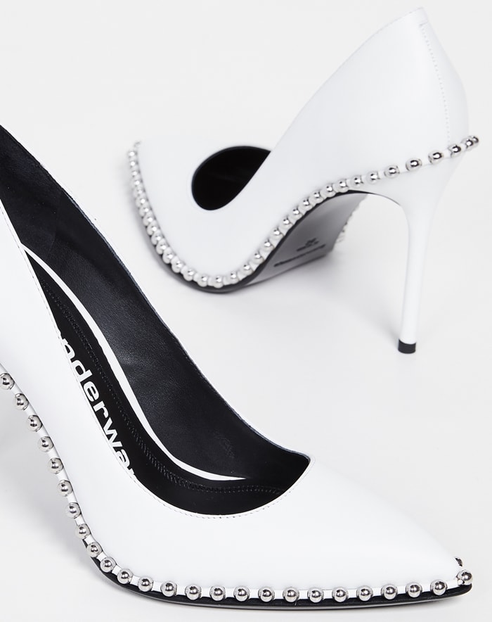 Smooth leather stiletto Rie pumps from Alexander Wang with delicate metal stud trim