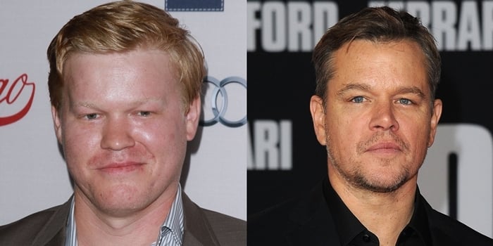 Jesse Plemons (left) is often compared to Matt Damon (right) due to their striking resemblance and similar facial features