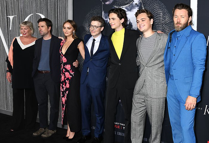 Liz Watts, David Michod, Lily-Rose Depp, Nicholas Britell, Timothée Chalamet, Dean-Charles Chapman and Joel Edgerton