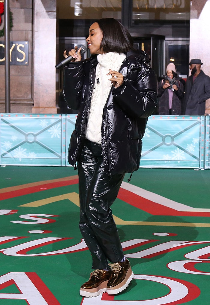 Kelly Rowland rehearsing for the 93rd Annual Macy's Thanksgiving Day Parade
