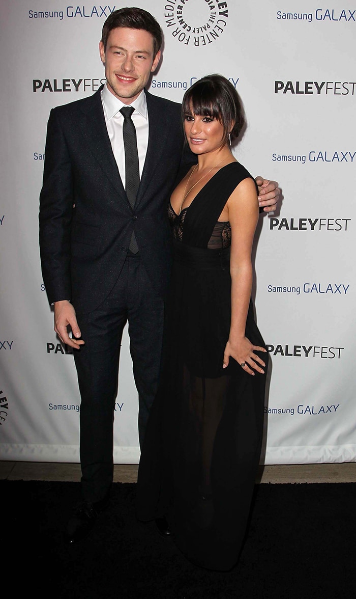 Cory Monteith and Lea Michele posed together at the PaleyFest Icon Award on February 27, 2013, just months before his passing