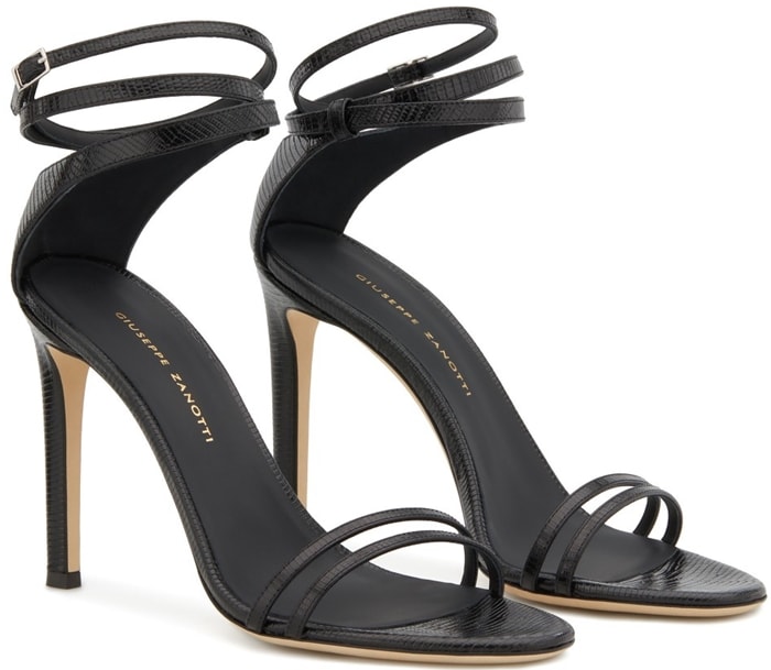 Black Snake-Print Giuseppe Zanotti Catia Sandals