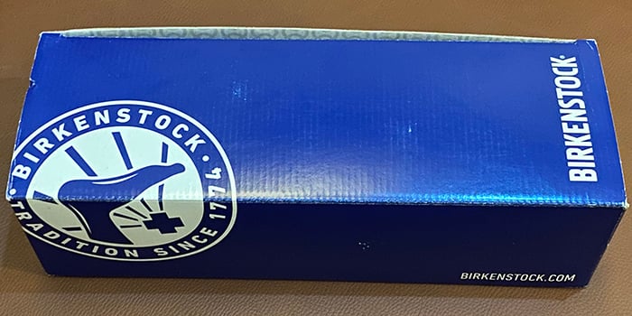 The original Birkenstock box should be properly labeled with logos
