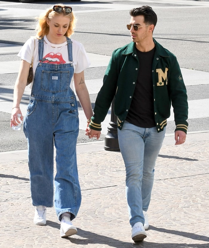 Joe Jonas and his pregnant wife Sophie Turner are seen on February 28, 2020, in Los Angeles, California
